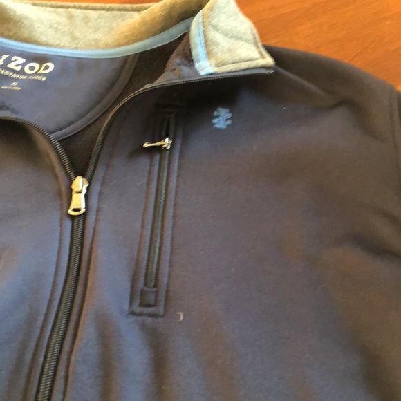 IZOD Mens XL Spectator Fleece Shaker Jacket - Navy Blue - Picture 5 of 5